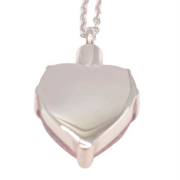 Silver red crystal message heart ash urn pendant necklace - Picture 8 of 8